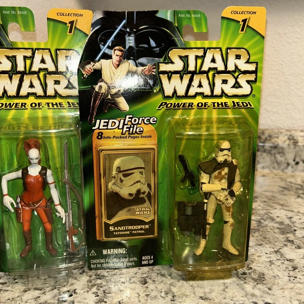 Star Wars‎ POTJ Qui Gon Jinn Jedi Training Gear, Aurra Sing Sandtrooper Figures